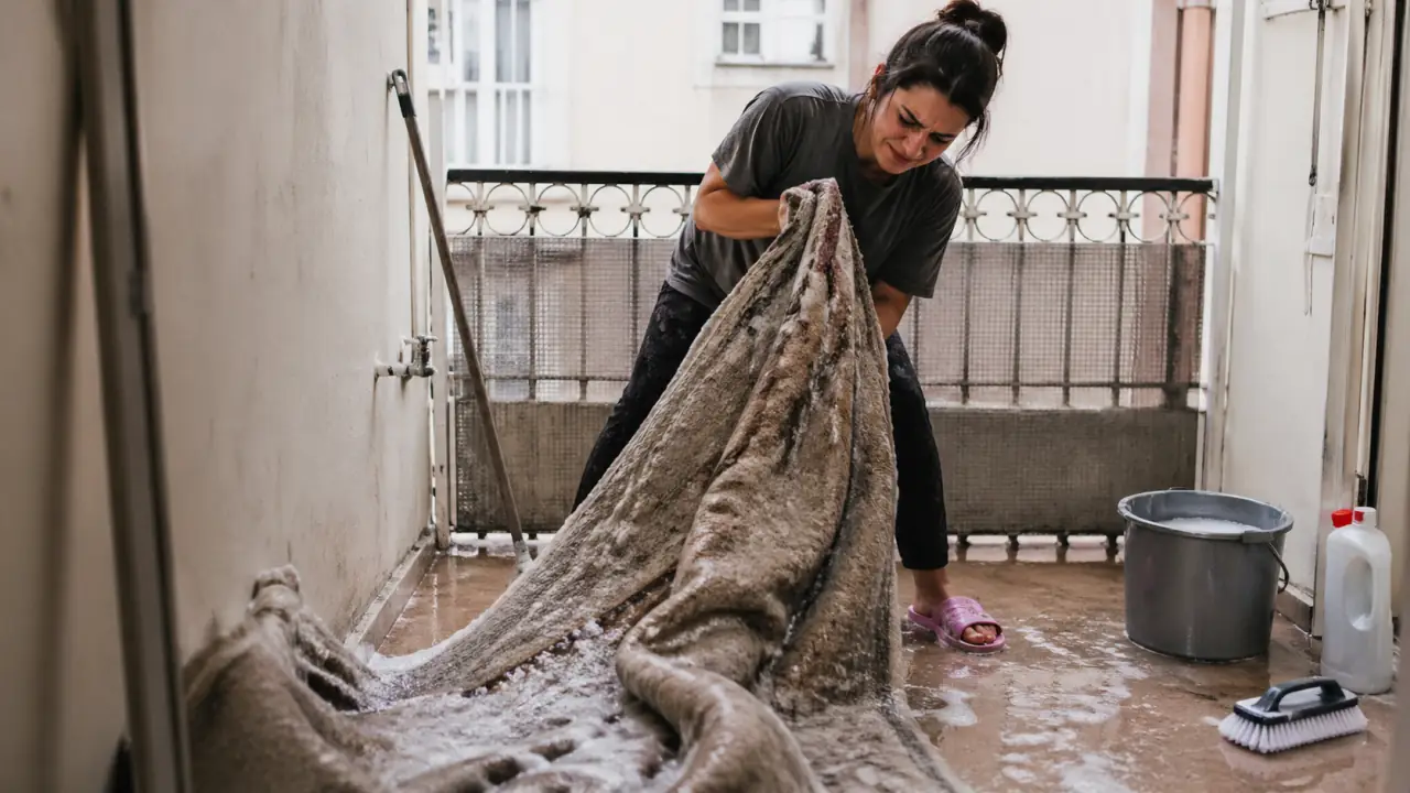 Evde halı yıkamanın zorluğu