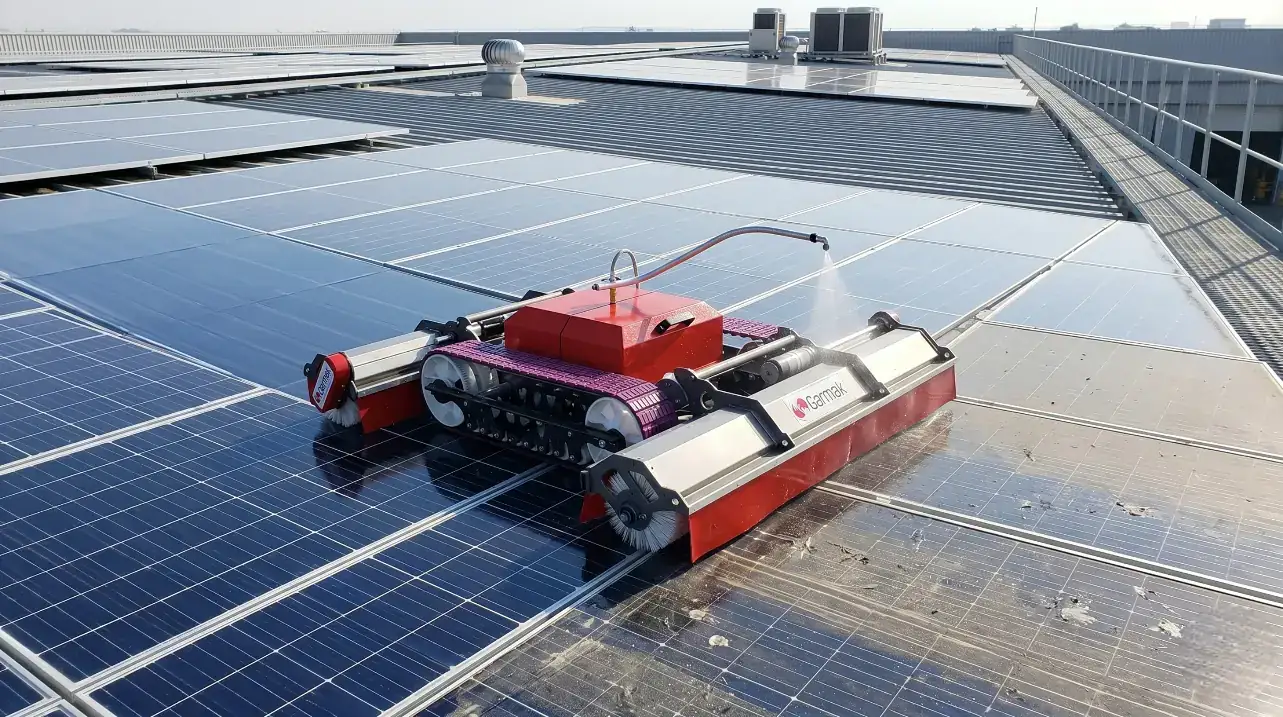 güneş enerjisi temizleme robotu ile panel temizliği
