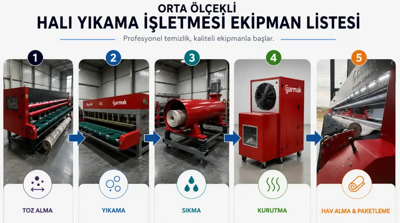 halı yıkama işletmesi ekipmanları