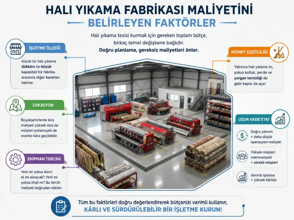 halı yıkama tesisi maliyetini belirleyen faktörler
