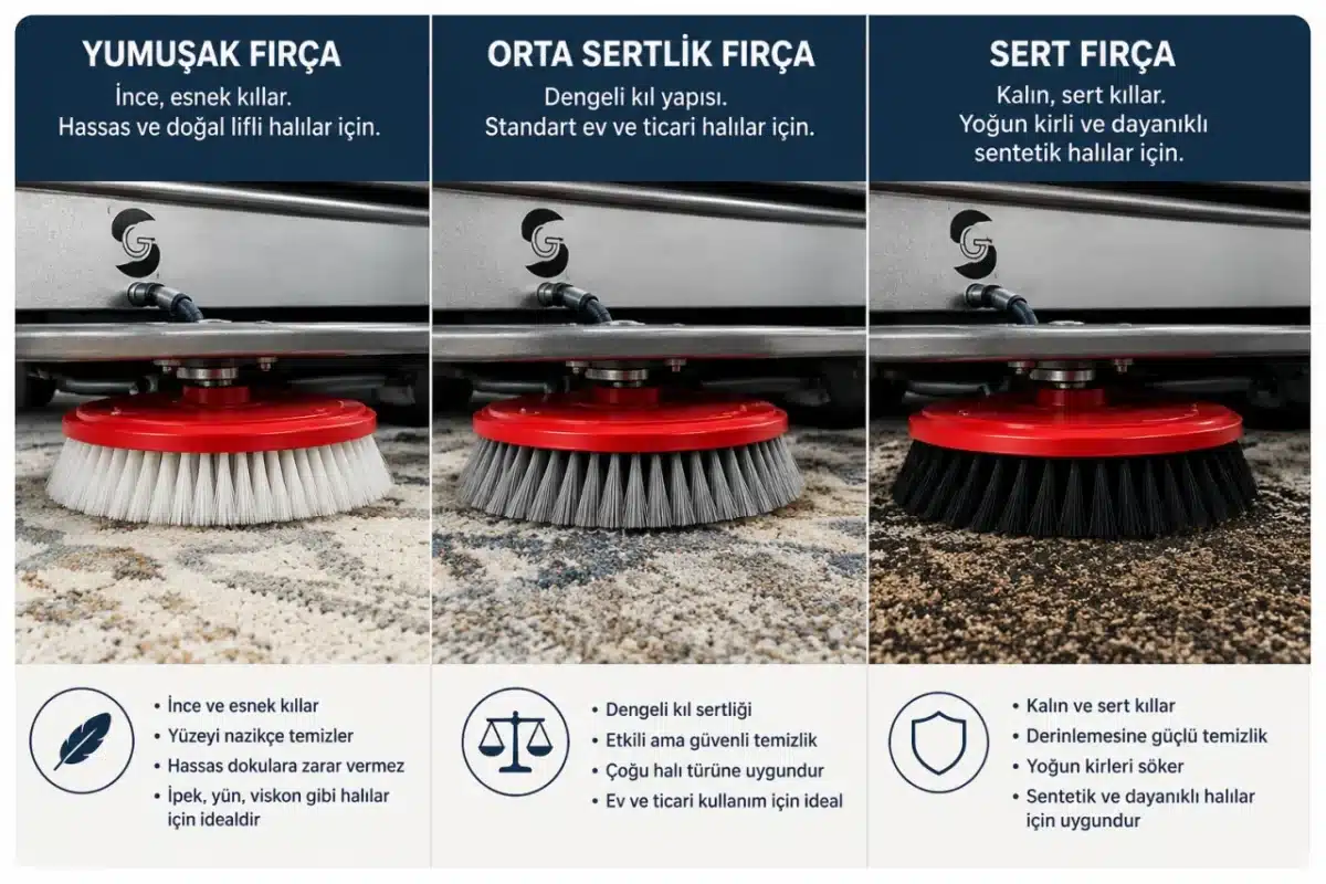 Halı yıkanırken hangi halıya hangi fırça kullanılır