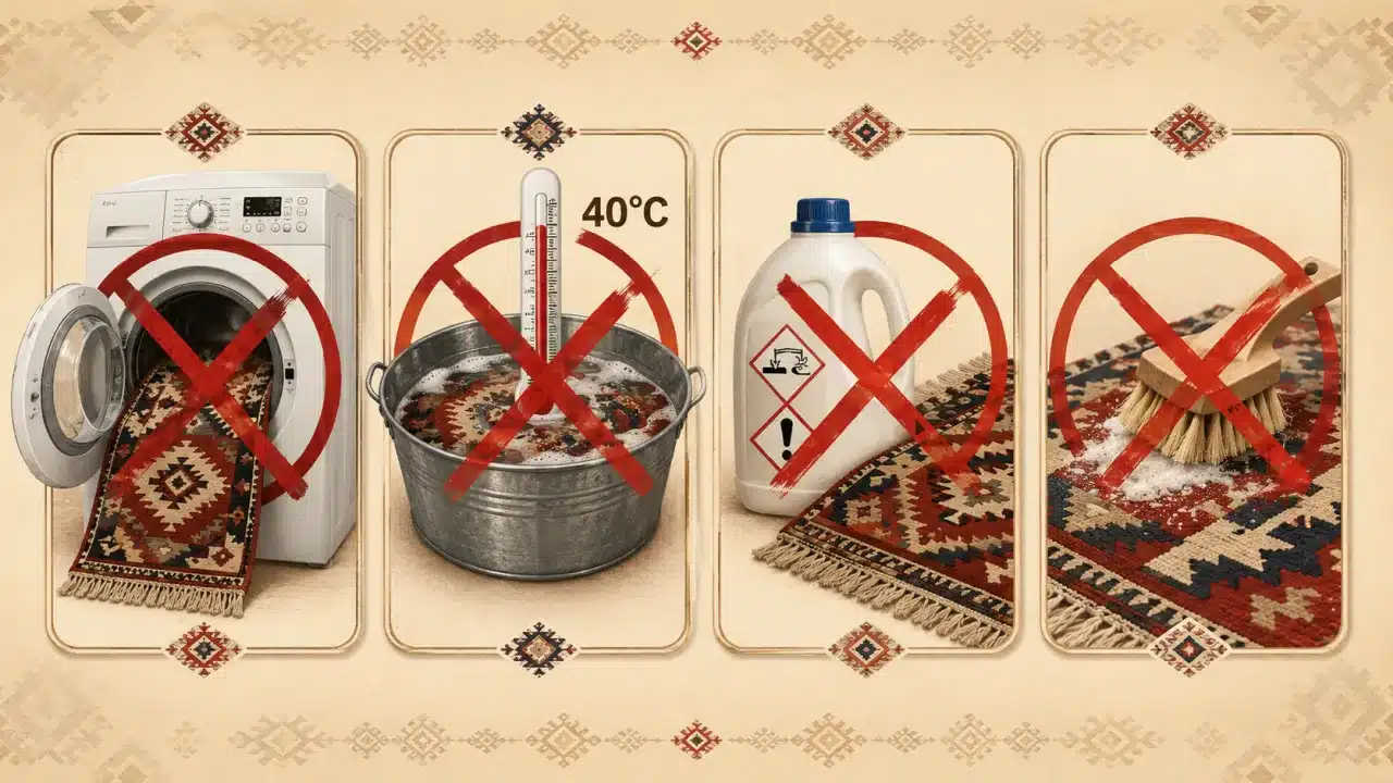 Kilimlerde Renk Kusması Neden Olur? Nedenleri ve Çözümü 3 kilim yıkama