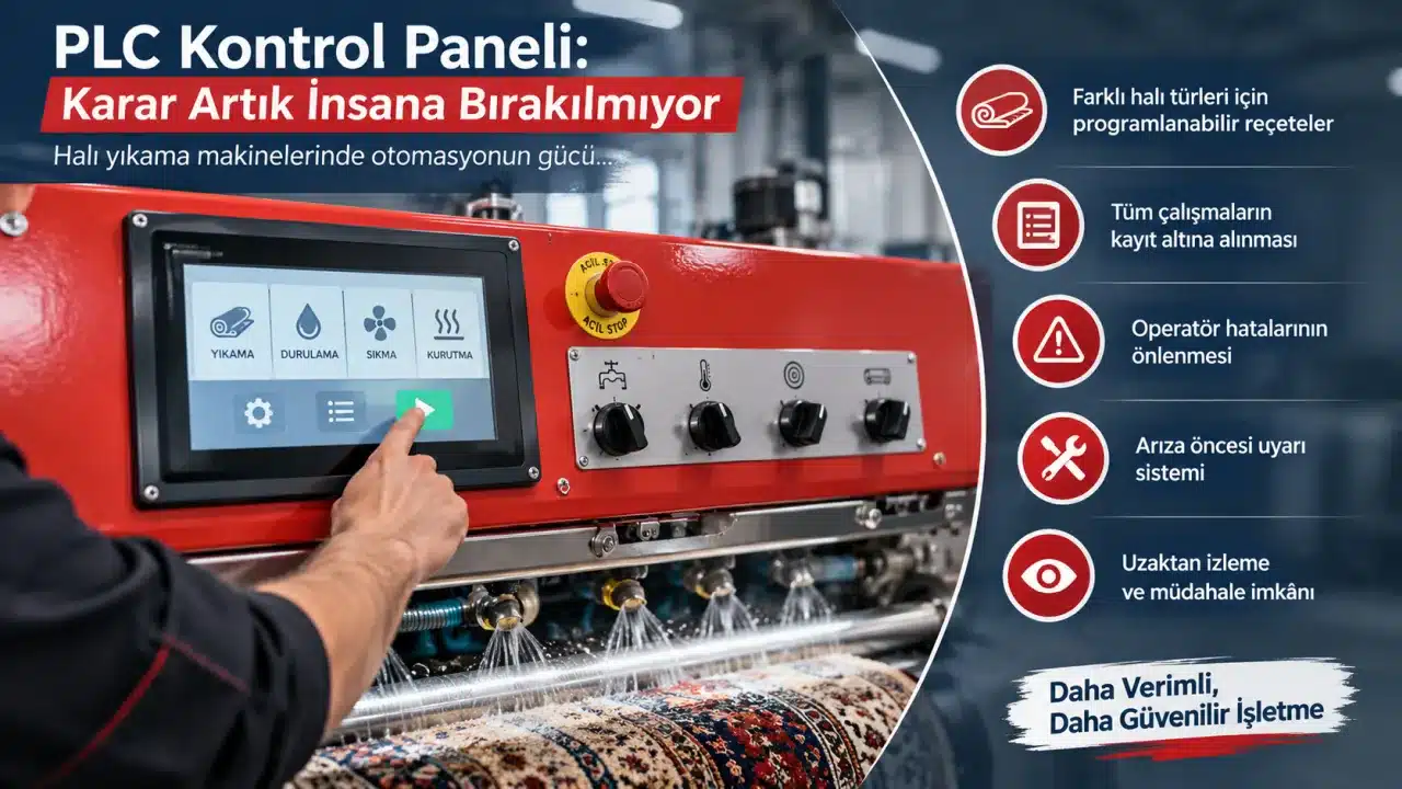 halı yıkama sistemleri plc kontrol paneli